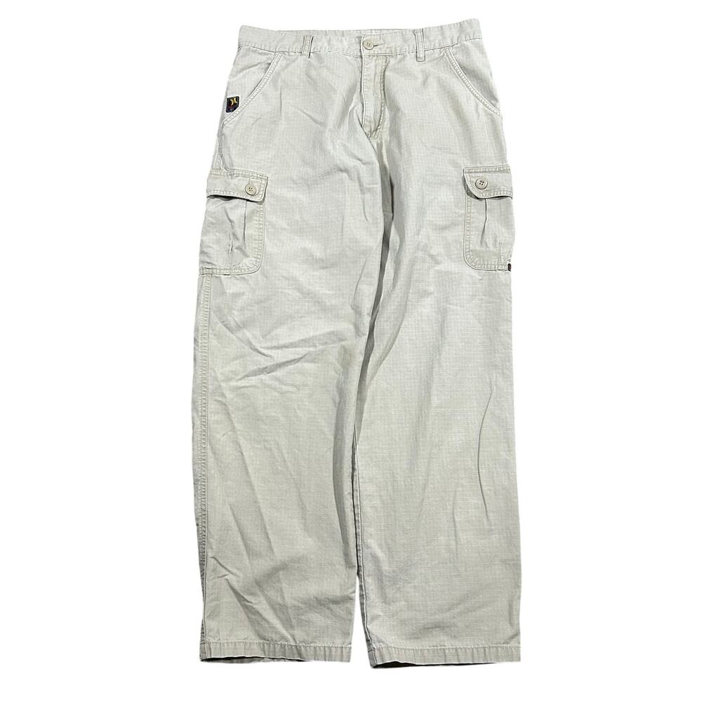 Vintage Y2K Hurley Cargo Pants 34x30 Lightweight Tan Baggy Wide Leg Skate Surf